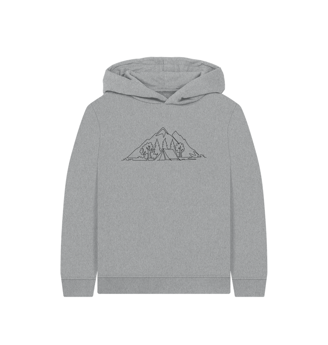 Athletic Grey Kid's Camping Pullover Hoodie - Black