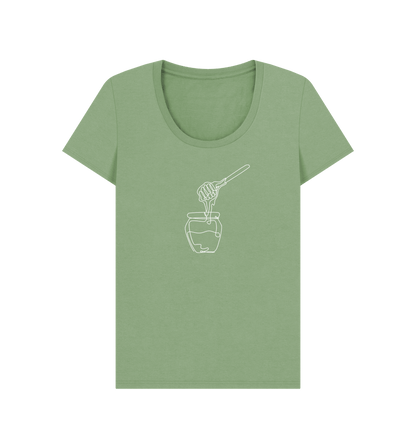 Sage Women's Honey Scoop Neck T-Shirt - White