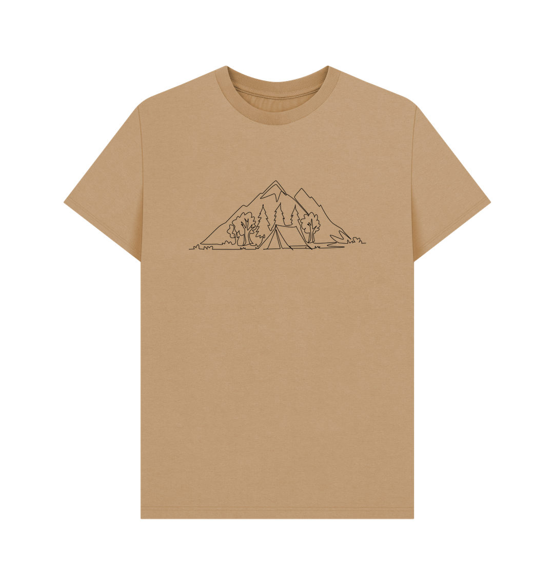 Sand Men's Camping Organic Cotton Basic Tee (Black)