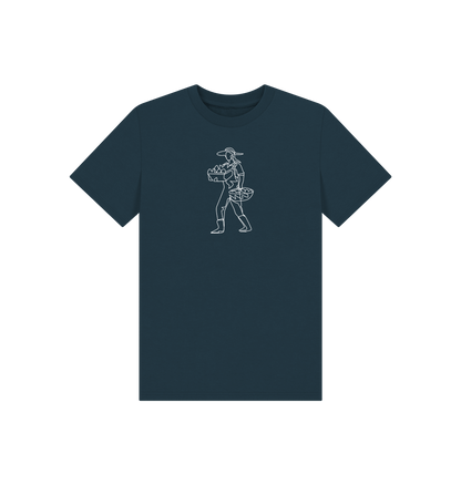 Denim Blue Kid's Harvest Organic Cotton Basic Tee (White)