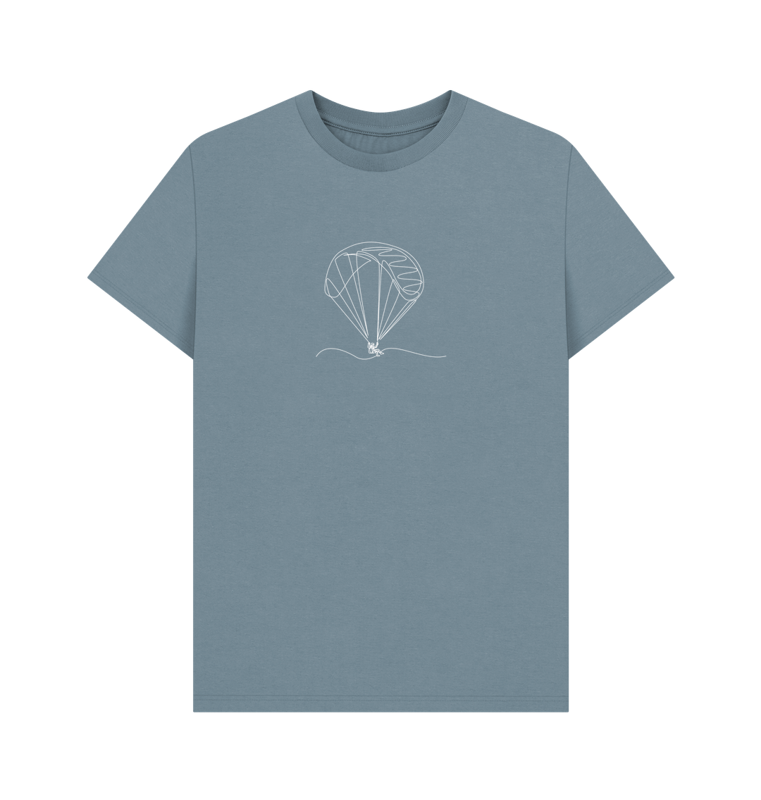 Stone Blue Men's Parachute Organic Cotton Basic Tee (White)