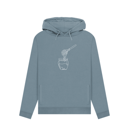 Stone Blue Women's Honey Organic Cotton Pullover Hoodie (White)