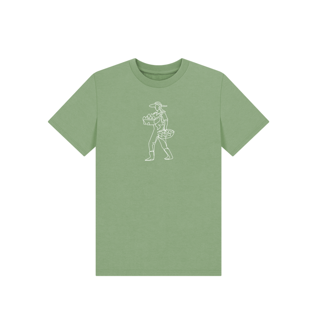 Sage Kid's Harvest Organic Cotton Basic Tee (White)