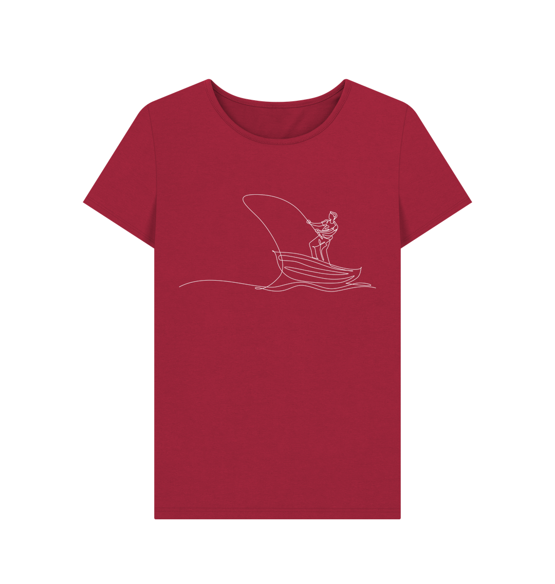 Cherry Women's Fisherman Organic Cotton Crewneck Tee (White)