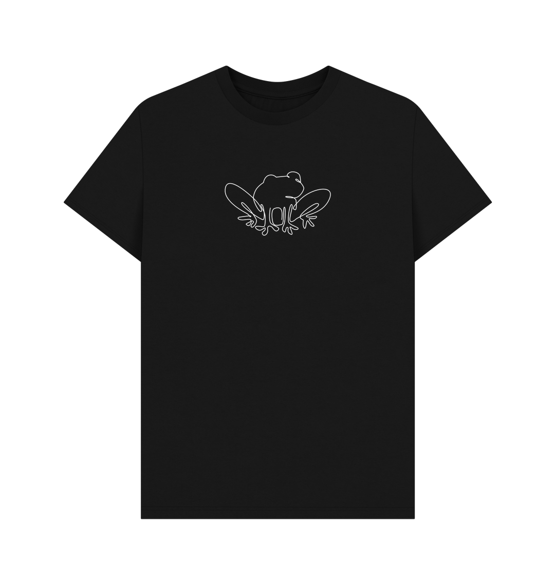 Black Men's Frog Organic Cotton Basic Tee (White)