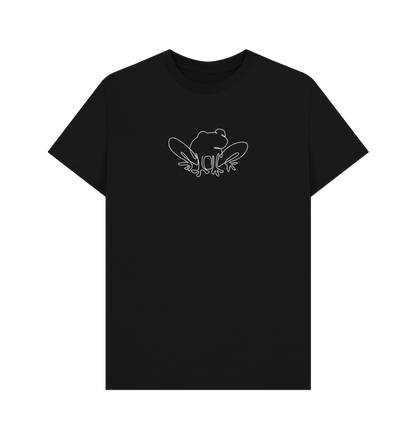 Black Men's Frog Organic Cotton Basic Tee (White)