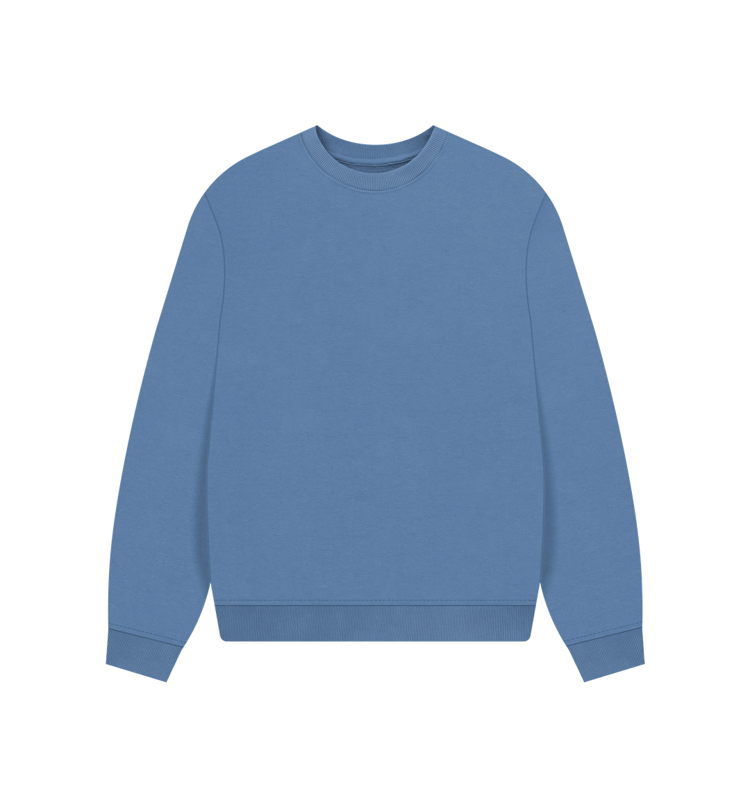 Solent Women's Solid Organic Cotton Oversized Crewneck