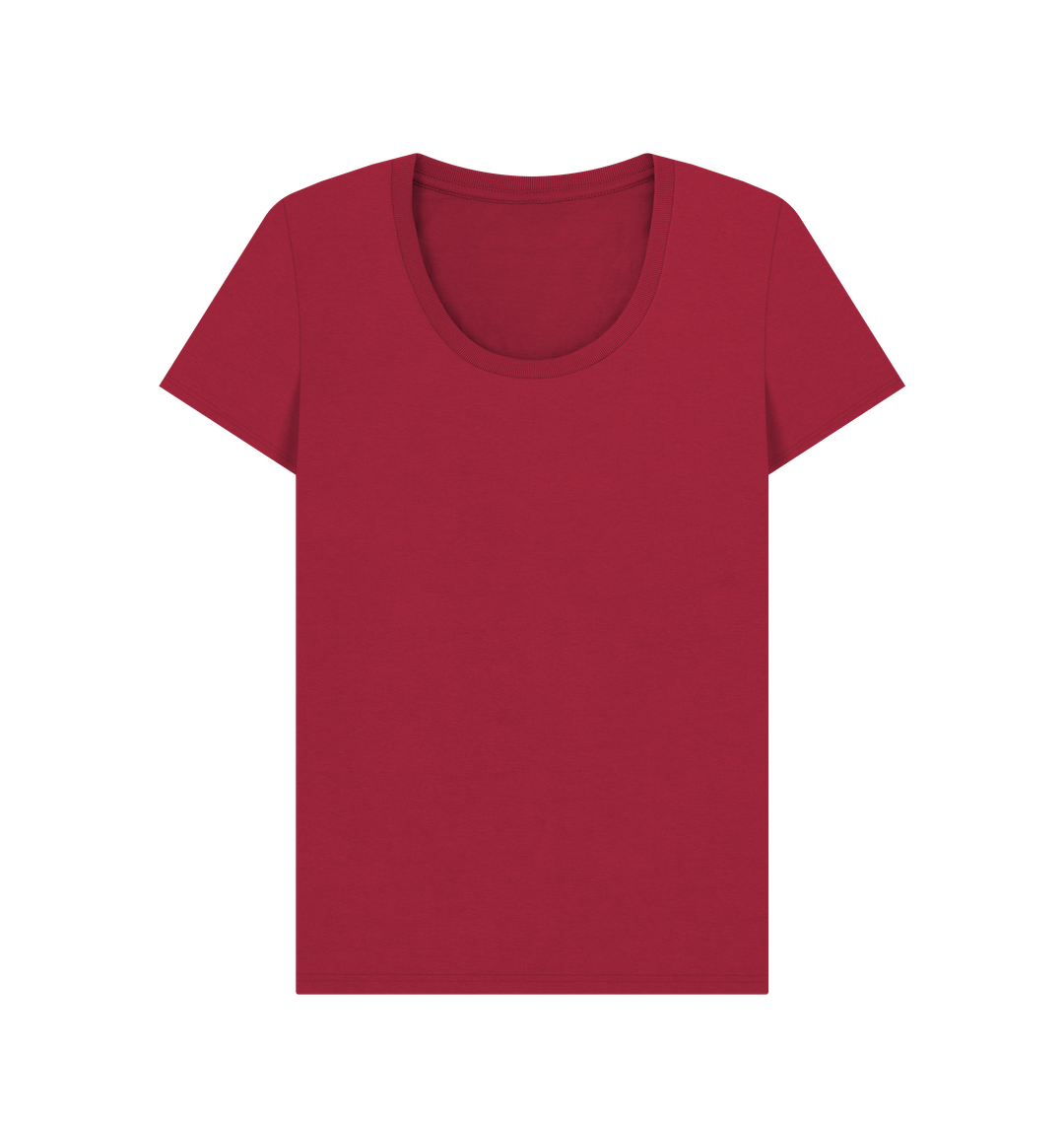 Cherry Women's Solid Organic Cotton Scoop Neck Tee