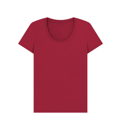 Cherry Women's Solid Organic Cotton Scoop Neck Tee