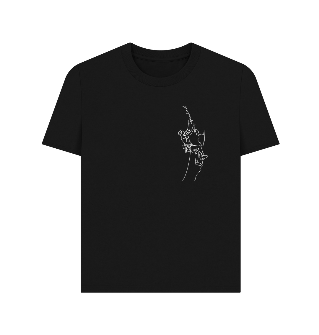 Black Women's Climber Organic Cotton Basic Tee (White)