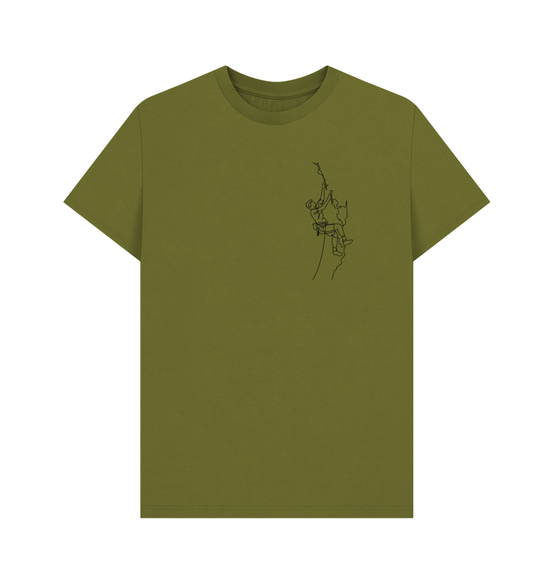 Moss Green Men's Climber Organic Cotton Basic Tee (Black)