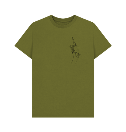 Moss Green Men's Climber Organic Cotton Basic Tee (Black)