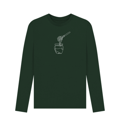 Evergreen Men's Honey Organic Cotton Long Sleeve Tee - White Design