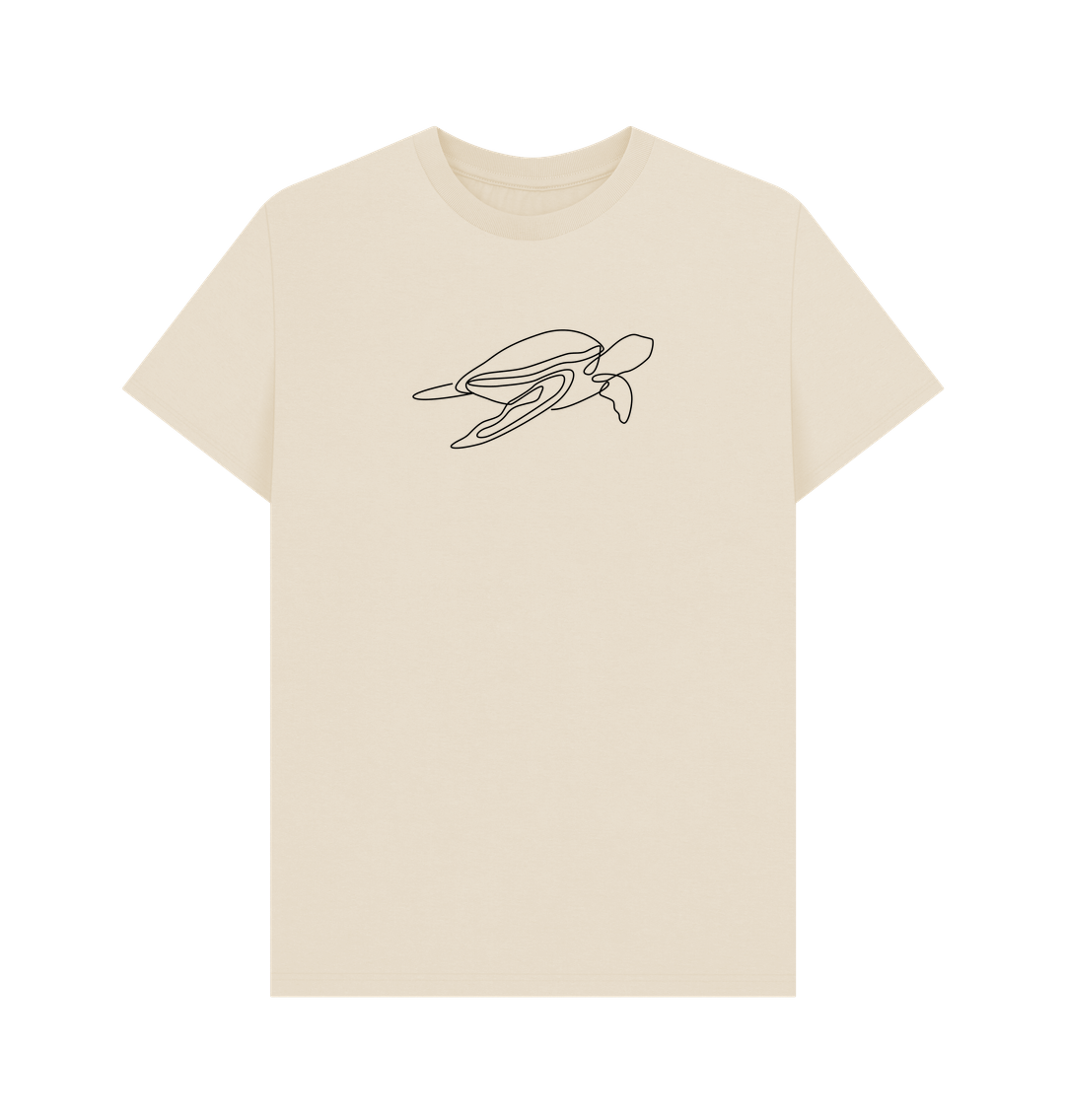 Oat Men's Sea Turtle Organic Cotton Basic Tee (Black)