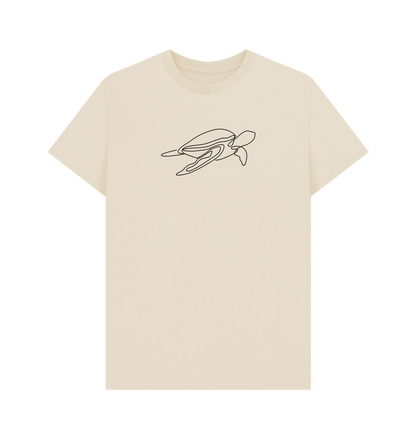 Oat Men's Sea Turtle Organic Cotton Basic Tee (Black)