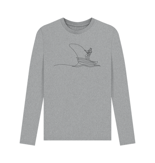 Athletic Grey Men's Fisherman Organic Cotton Long Sleeve Tee (Black)