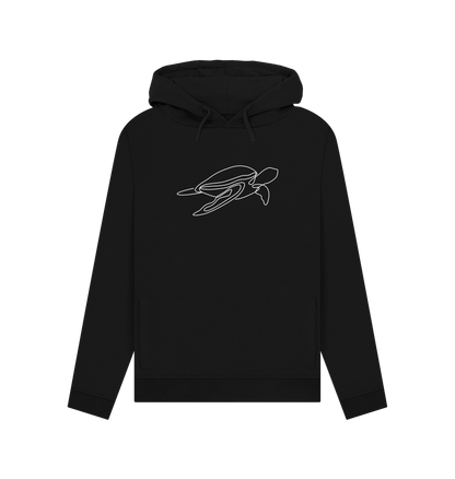 Black Women's Sea Turtle Pullover Hoodie - White