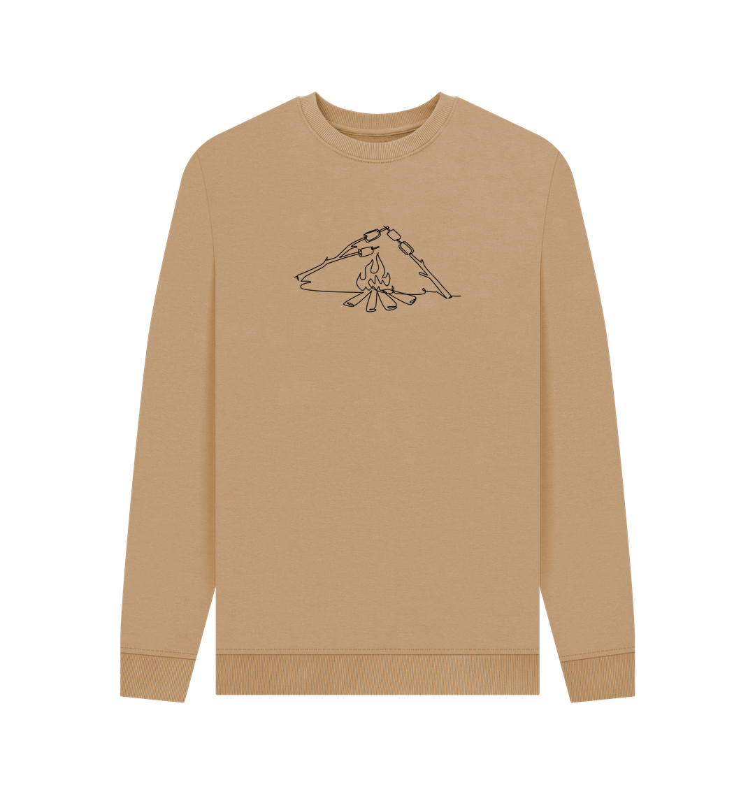 Sand Men's S'mores Organic Cotton Crewneck Sweater (Black)