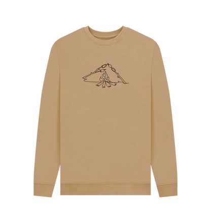 Sand Men's S'mores Organic Cotton Crewneck Sweater (Black)