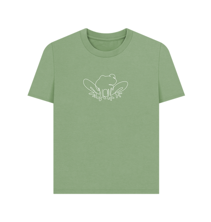 Sage Women's Frog Organic Cotton Basic Tee (White)