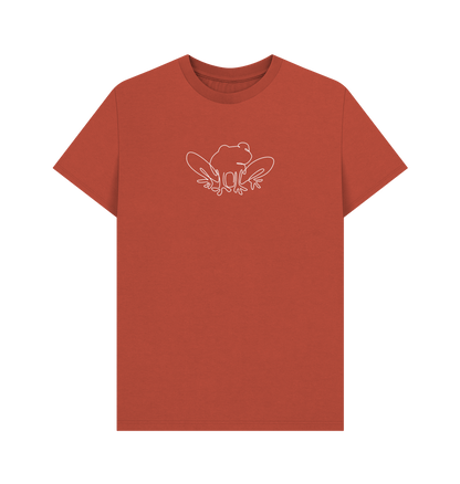 Rust Men's Frog Organic Cotton Basic Tee (White)