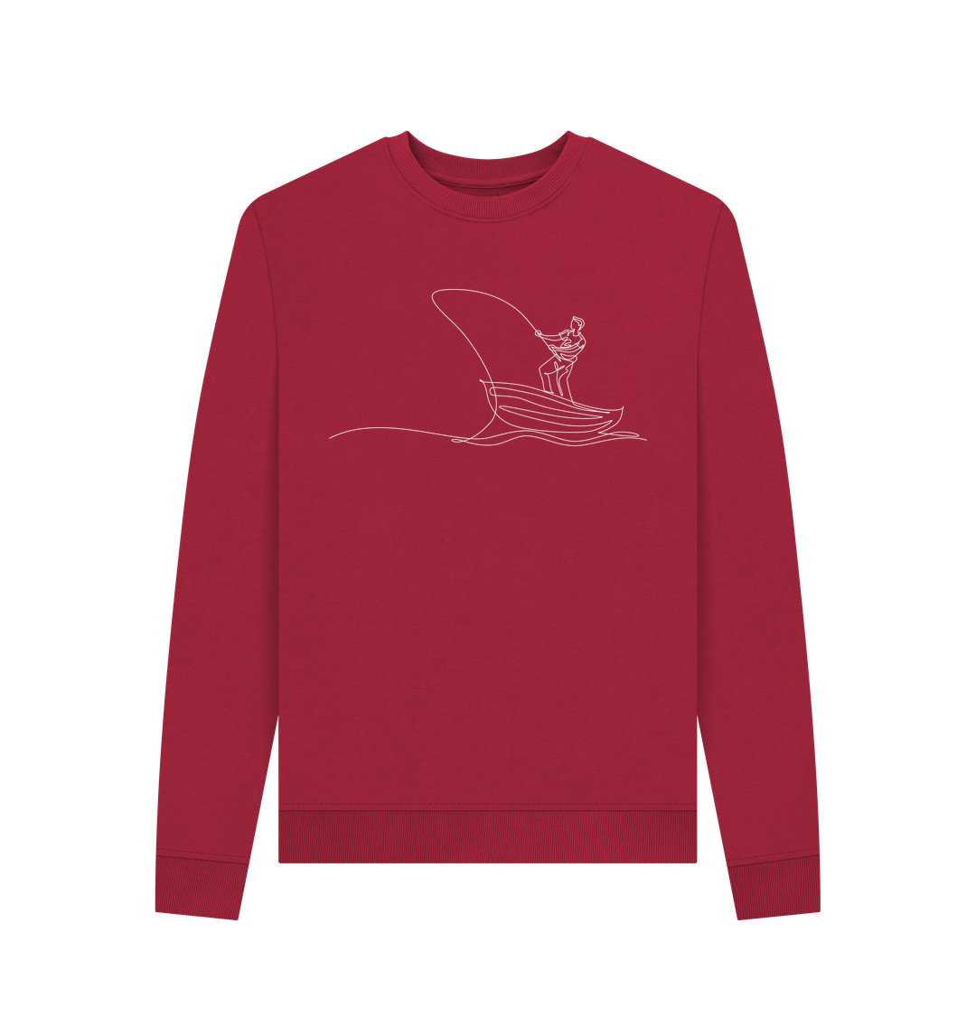 Cherry Women's Fisherman Organic Cotton Crewneck Sweater (White)