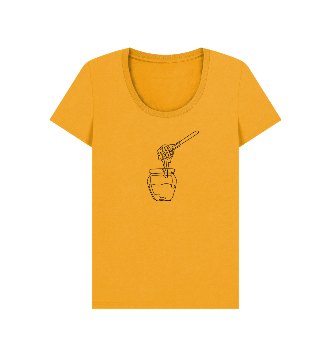 Mustard Women's Honey Organic Cotton Scoop Neck Tee (Black)