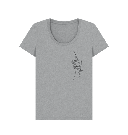 Athletic Grey Women's Climber Organic Cotton Scoop Neck Tee (Black)