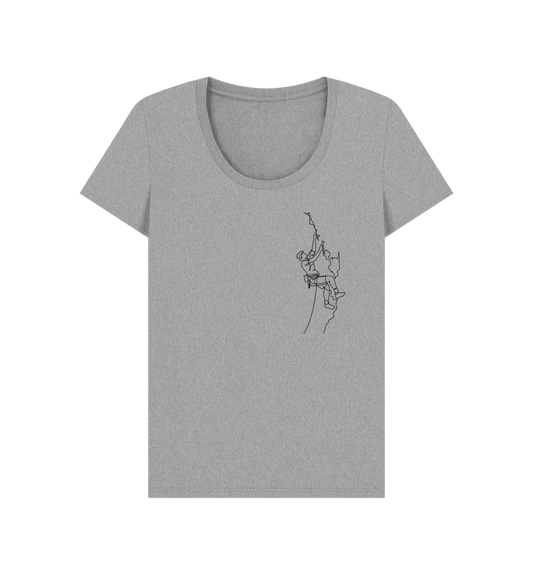 Athletic Grey Women's Climber Organic Cotton Scoop Neck Tee (Black)