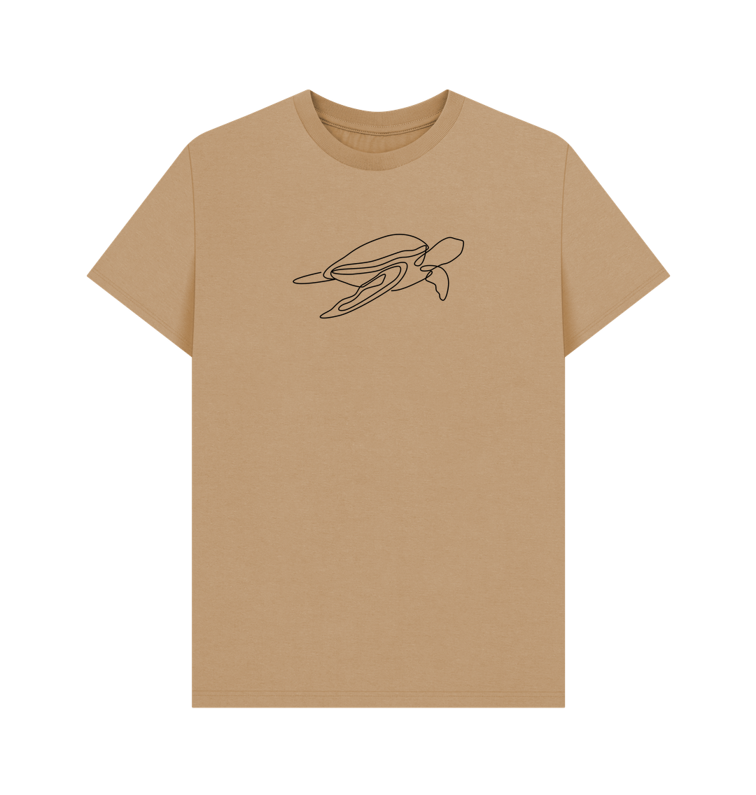 Sand Men's Sea Turtle Organic Cotton Basic Tee (Black)