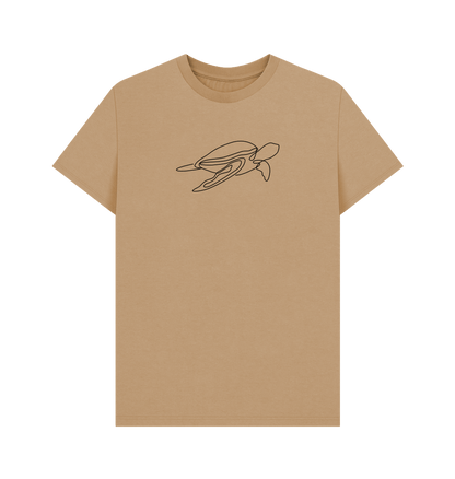 Sand Men's Sea Turtle Organic Cotton Basic Tee (Black)