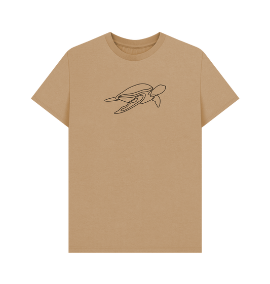 Sand Men's Sea Turtle Organic Cotton Basic Tee (Black)