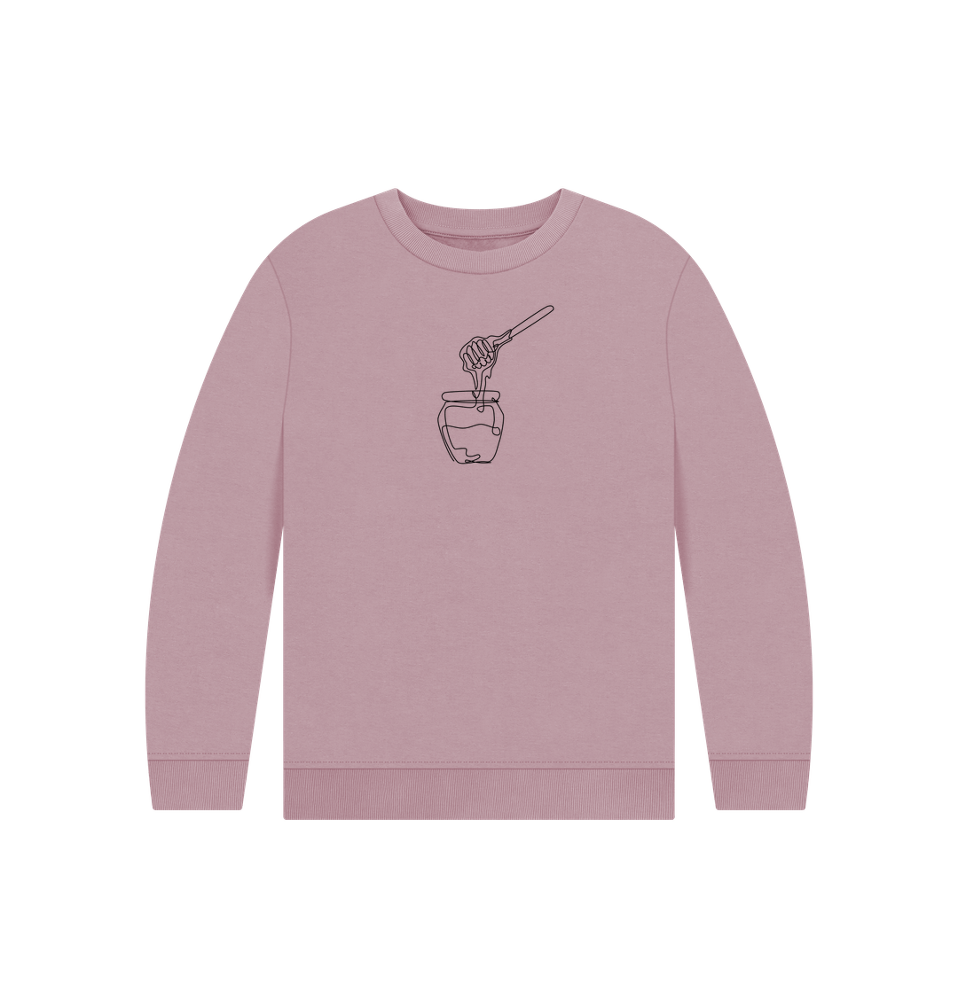 Mauve Kid's Honey Organic Cotton Crewneck Sweater (Black)