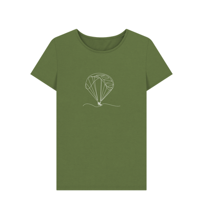 Khaki Women's Parachute Organic Cotton Crewneck Tee (White)