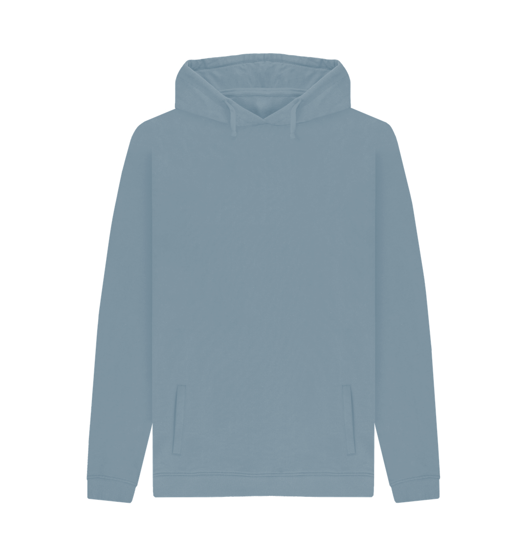 Stone Blue Men's Soild Organic Cotton Pullover Hoodie