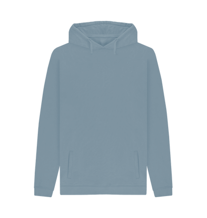 Stone Blue Men's Soild Organic Cotton Pullover Hoodie