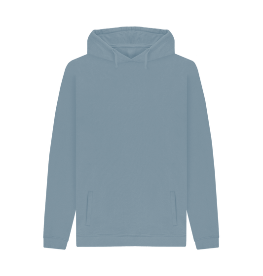 Stone Blue Men's Soild Organic Cotton Pullover Hoodie