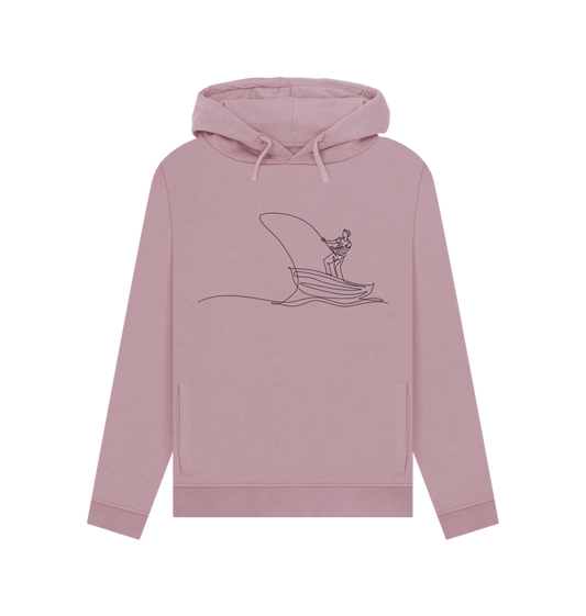 Mauve Women's Fisherman Organic Cotton Pullover Hoodie (Black)