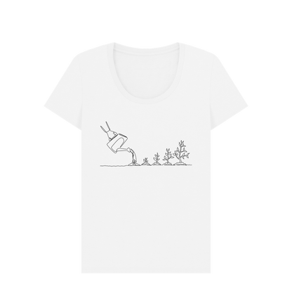 White Women's Gardening Organic Cotton Scoop Neck Tee (Black)