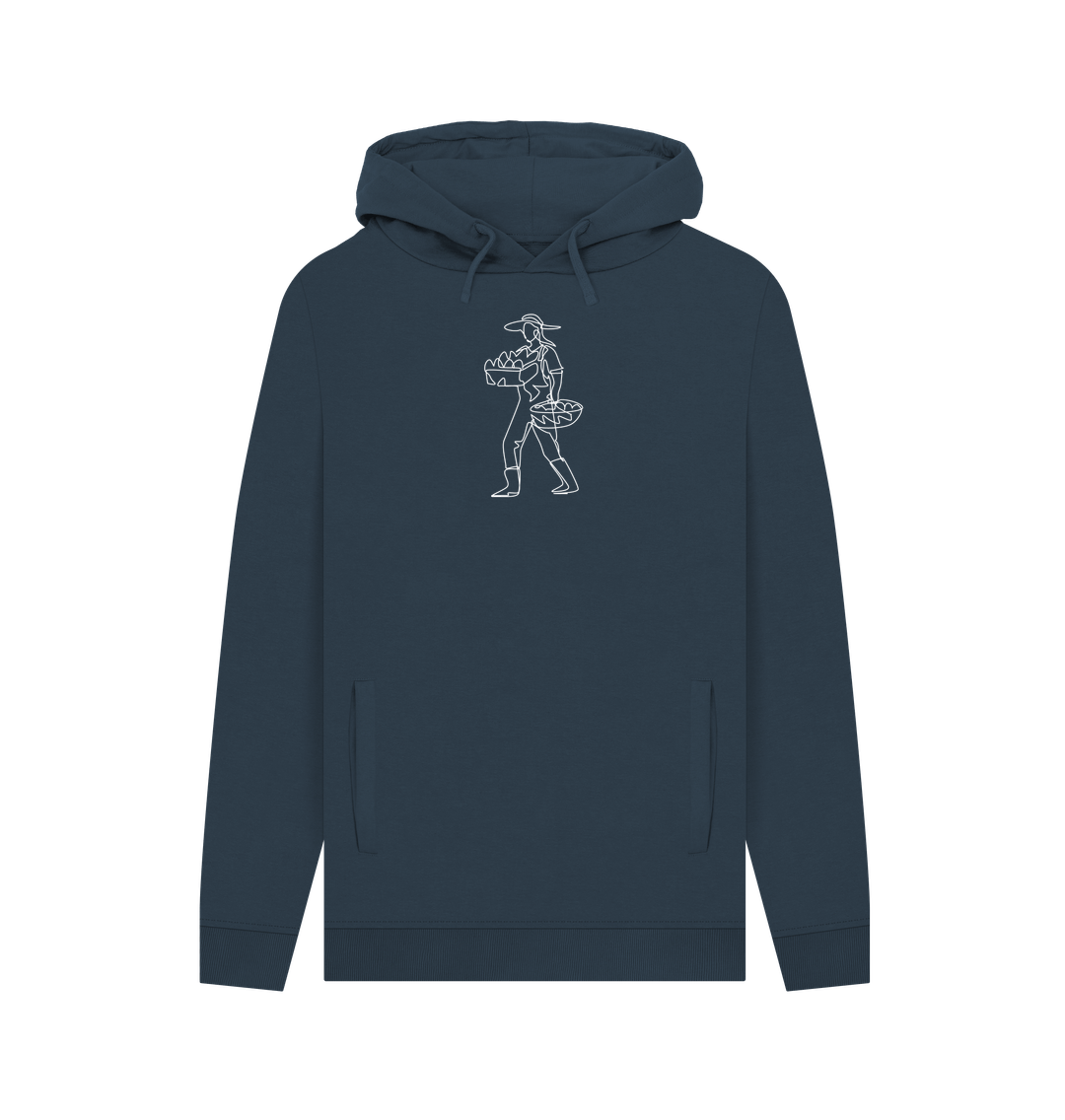 Navy Men's Harvest Organic Cotton Pullover Hoodie (White)