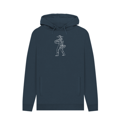 Navy Men's Harvest Organic Cotton Pullover Hoodie (White)