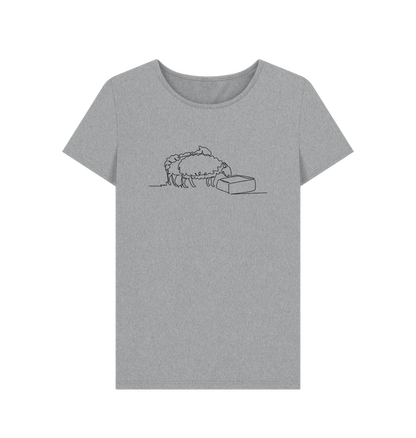 Athletic Grey Women's Sheep Organic Cotton Crewneck Tee (Black)