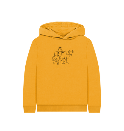 Mustard Kid's Cow Organic Cotton Pullover Hoodie (Black)