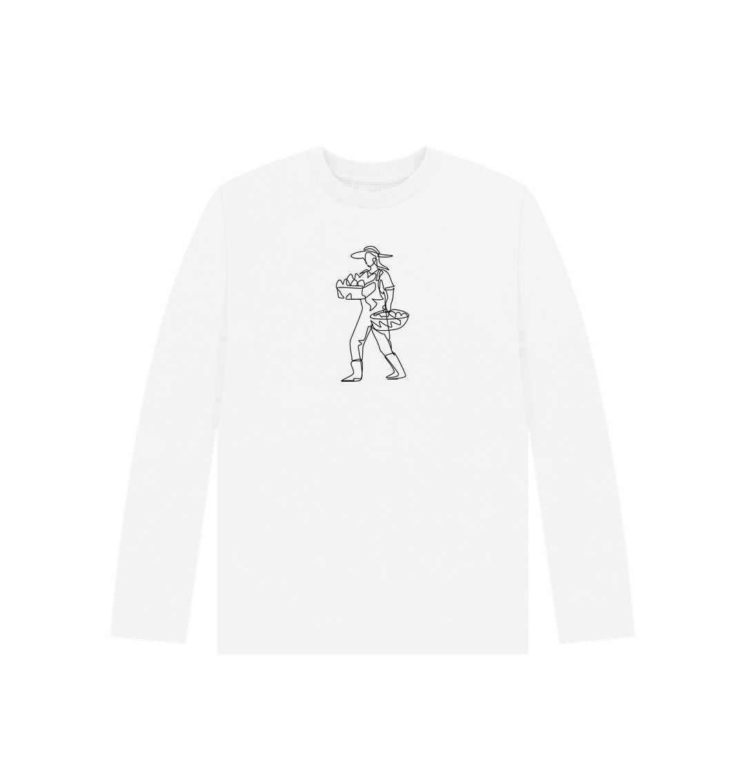 White Kid's Harvest Organic Cotton Long Sleeve Tee (Black)