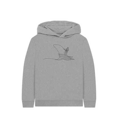 Athletic Grey Kid's Fisherman Organic Cotton Pullover Hoodie (Black)