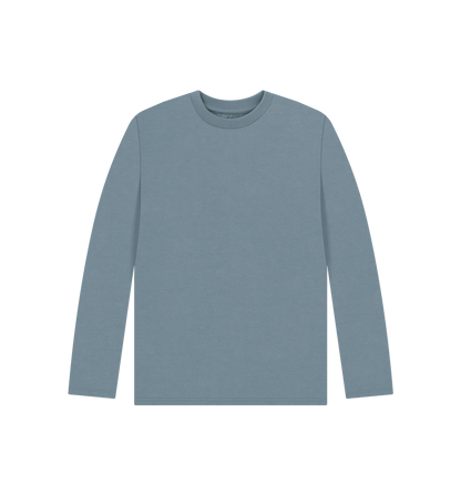 Stone Blue Kid's Solid Organic Cotton Long Sleeve Tee