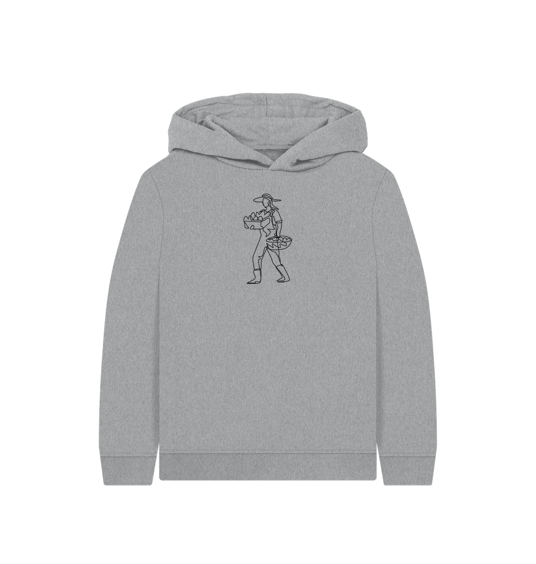 Athletic Grey Kid's Harvest Organic Cotton Pullover Hoodie (Black)