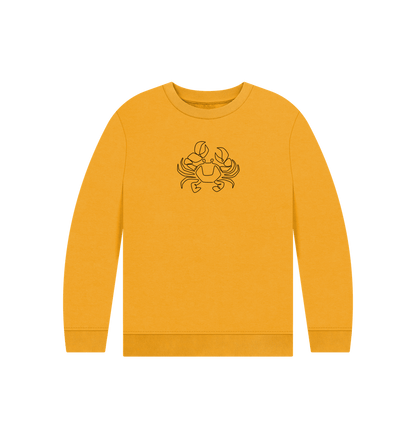 Mustard Kid's Crab Organic Cotton Crewneck Sweater (Black)