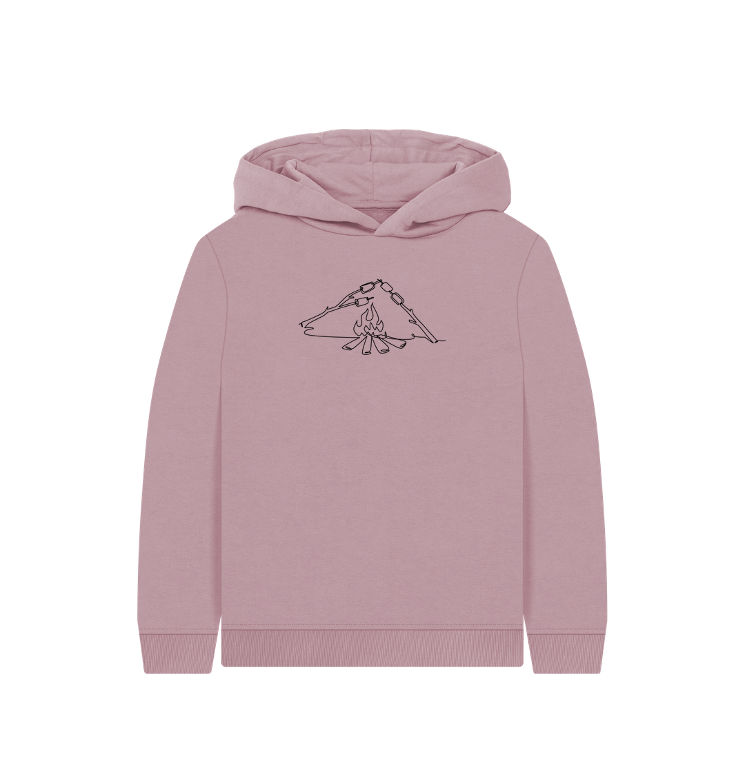 Mauve Kid's S'mores Organic Cotton Pullover Hoodie (Black)