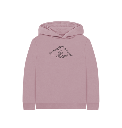 Mauve Kid's S'mores Organic Cotton Pullover Hoodie (Black)